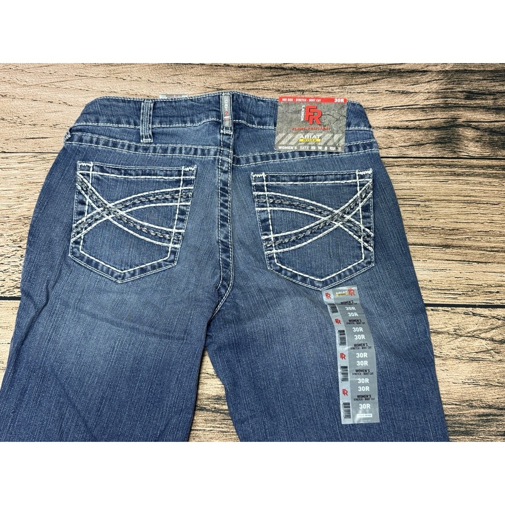 Ariat FR Jeans Womens 30 R Blue Flame Resistant DuraStretch Entwined Bootcut NWT